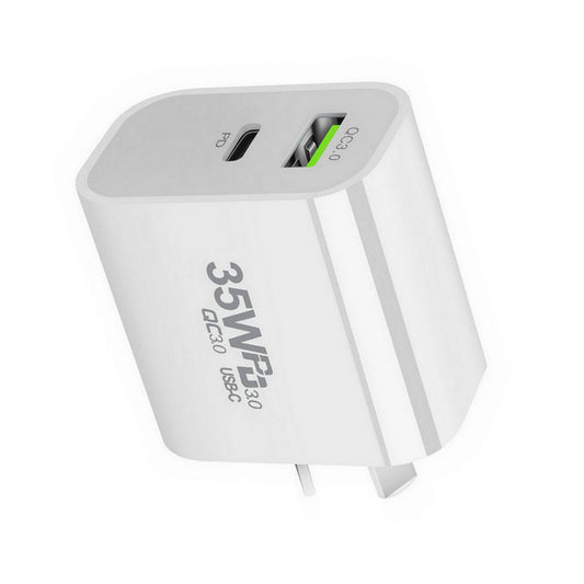 PD 35W Dual Port Fast USB Type C, Qualcomm 3.0 Wall Adapter / Charger